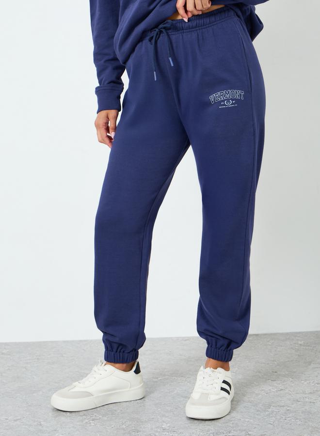 Styli Women Navy Blue Hoodie and Wide Leg Pants Co-Ords - Image 3